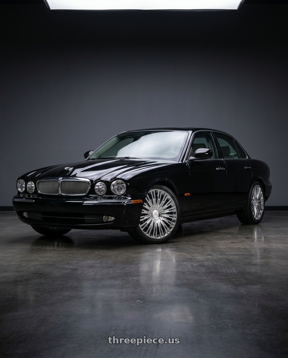 2014 jaguar xj with Cavallo CLV-48 5x108/5x114.3 20x8.5 +35 Nano Chrome wheels