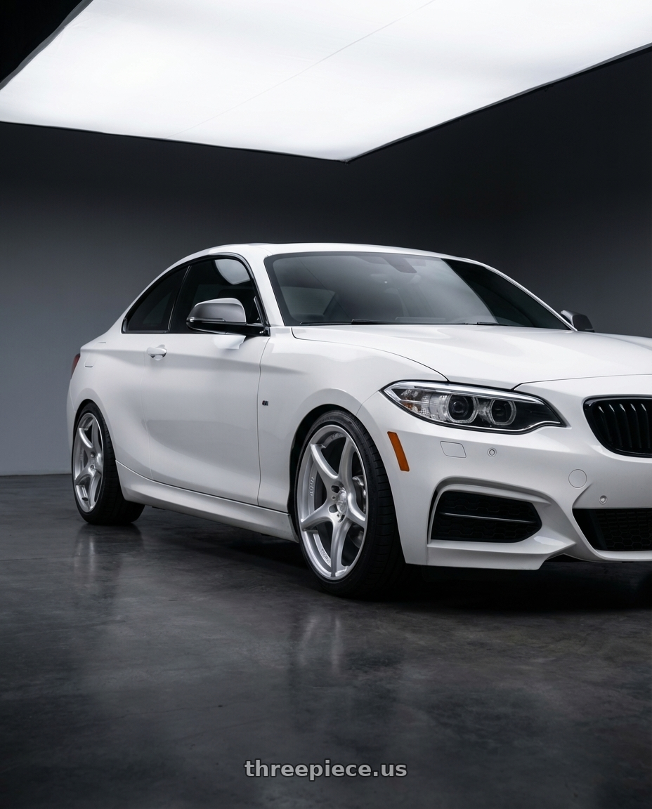 2018 BMW 2 Series F22 with Kansei K11S Tandem 5X120 18x8.5 35 Hyper Silver wheels