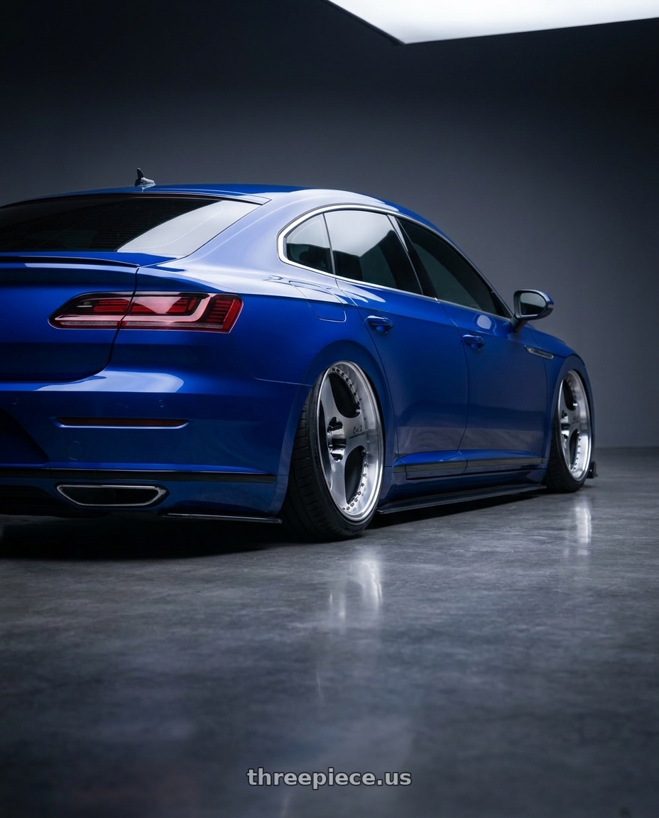 2021 VW Arteon R with Advan Racing ONI2 PROGRESSIVE 5x114.3 20x8.5 +33 MACHINING & DIAMOND CUT wheels rear three quarter view extreme stretch tires
