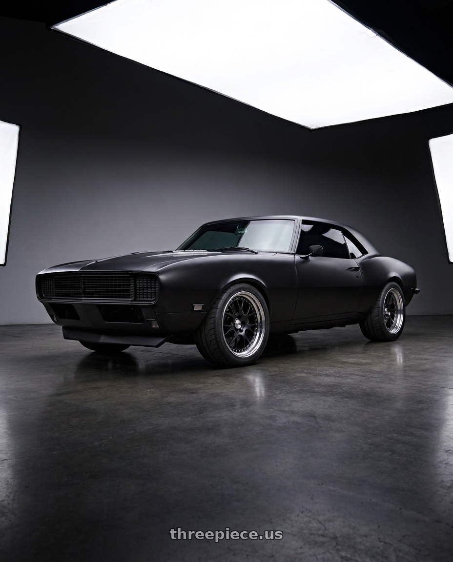 1968 Chevy Camaro with SSR Professor MS3 5x120.65 18x8.5+0 HP Disk Flat Black wheels