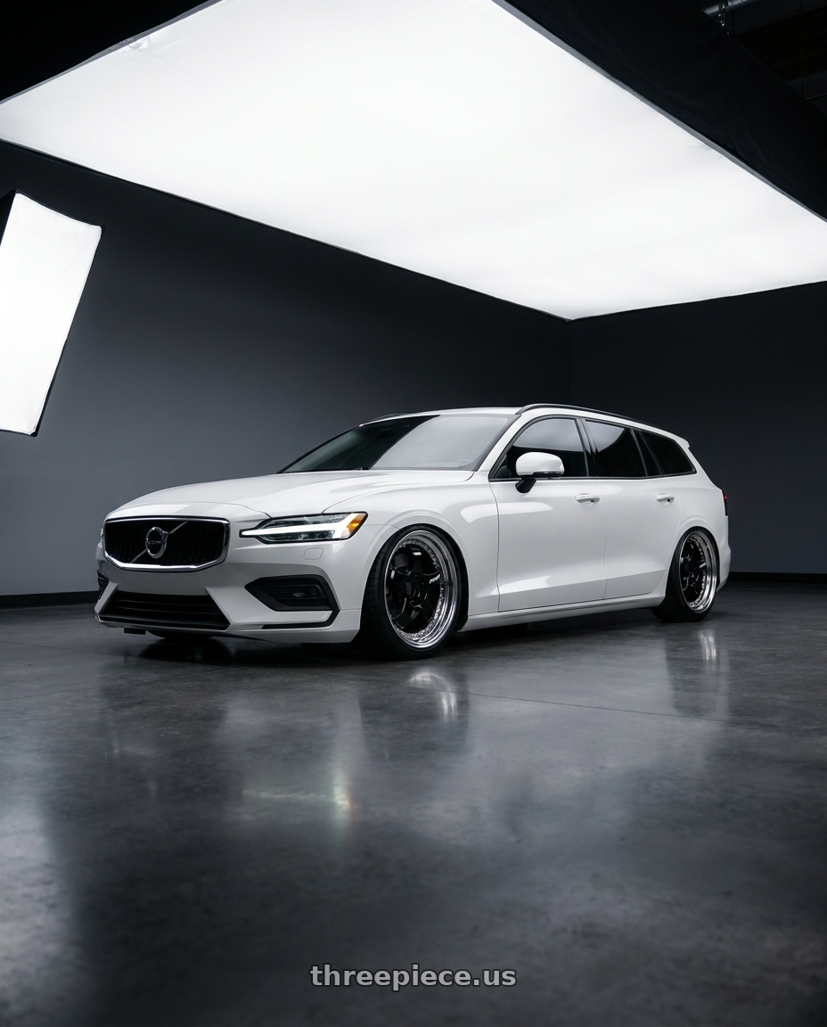 2020 Volvo V60 Momentum  with Work Meister S1 3P 5x108 18x8+43 R Disk Black wheels