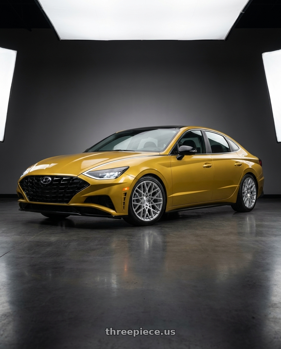 2021 Hyundai Sonata sel plus with Rotiform 1PC R110 BLQ 5X114.3 18X8.5 +38 GLOSS SILVER MACHINED wheels