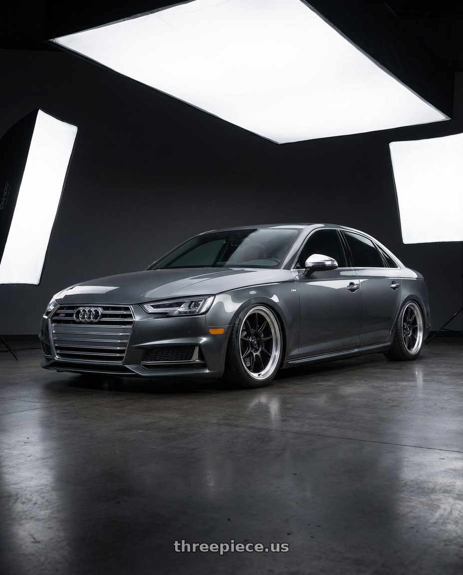 2015 Audi S4 B8.5 with Konig Countergram 5x112 19x9.5+30 Matte Black / Matte Machined Lip wheels