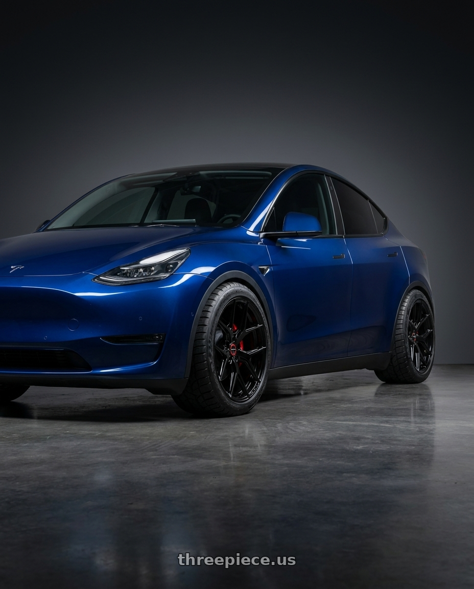 2026 Tesla Model Y Performance with VOSSEN HF-5 5X114.3 20x10.5 +45 GLOSS BLACK wheels
