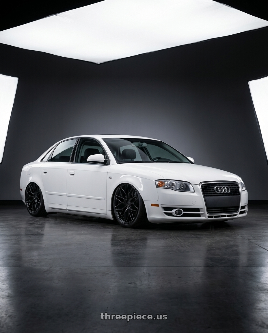 2010 Audi A4 B7 with Avant Garde Wheels M520R 5X112 19x8.5 +35 Gloss Black wheels