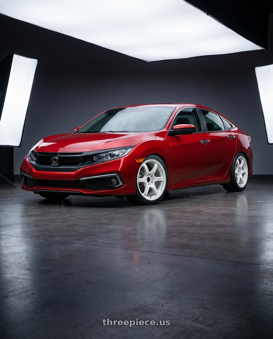 2021 Honda Civic with Gram Lights 57DR 5x114.3 18x9.5 +38 CERAMIC PEARL wheels