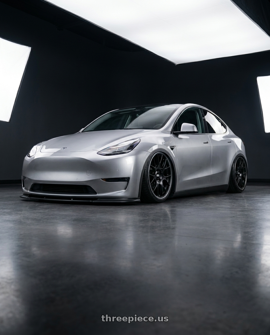 2026 Model y with BBS CH-R 5x130 19x11 +56 Satin Black Polished Rim Protector wheels