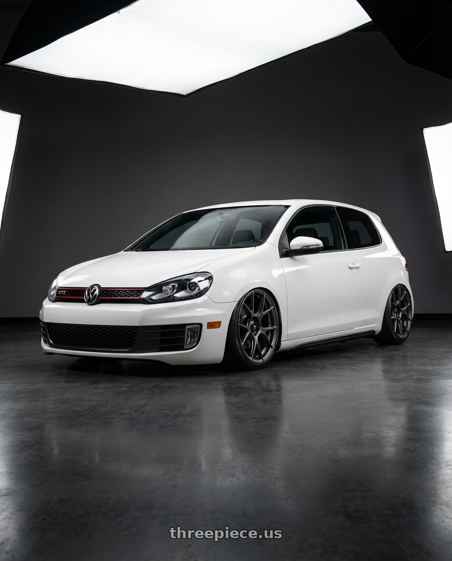 2013 Volkswagen GTI MK6 with Konig Ampliform 5x112 18x8.5+43 Dark Metallic Graphite wheels
