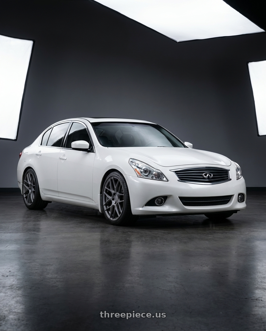 2012 Infiniti G37 with Aodhan AFF2 5x114.3 19x8.5+35 Matte Gray wheels