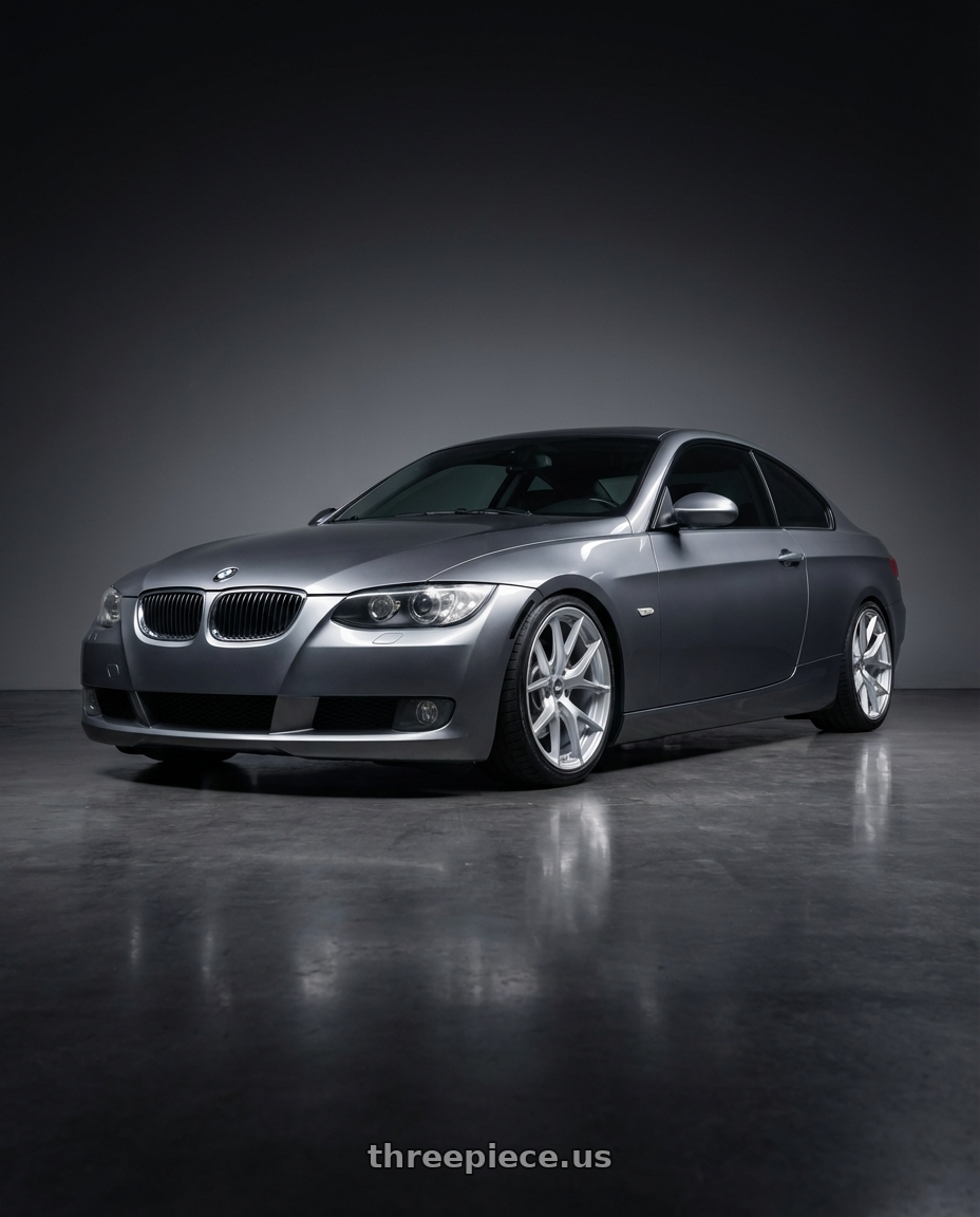 2008 E92 335i with ESR Wheels FORGETECH SERIES RF2 5x120 18x9.5 +22 Hyper Silver wheels