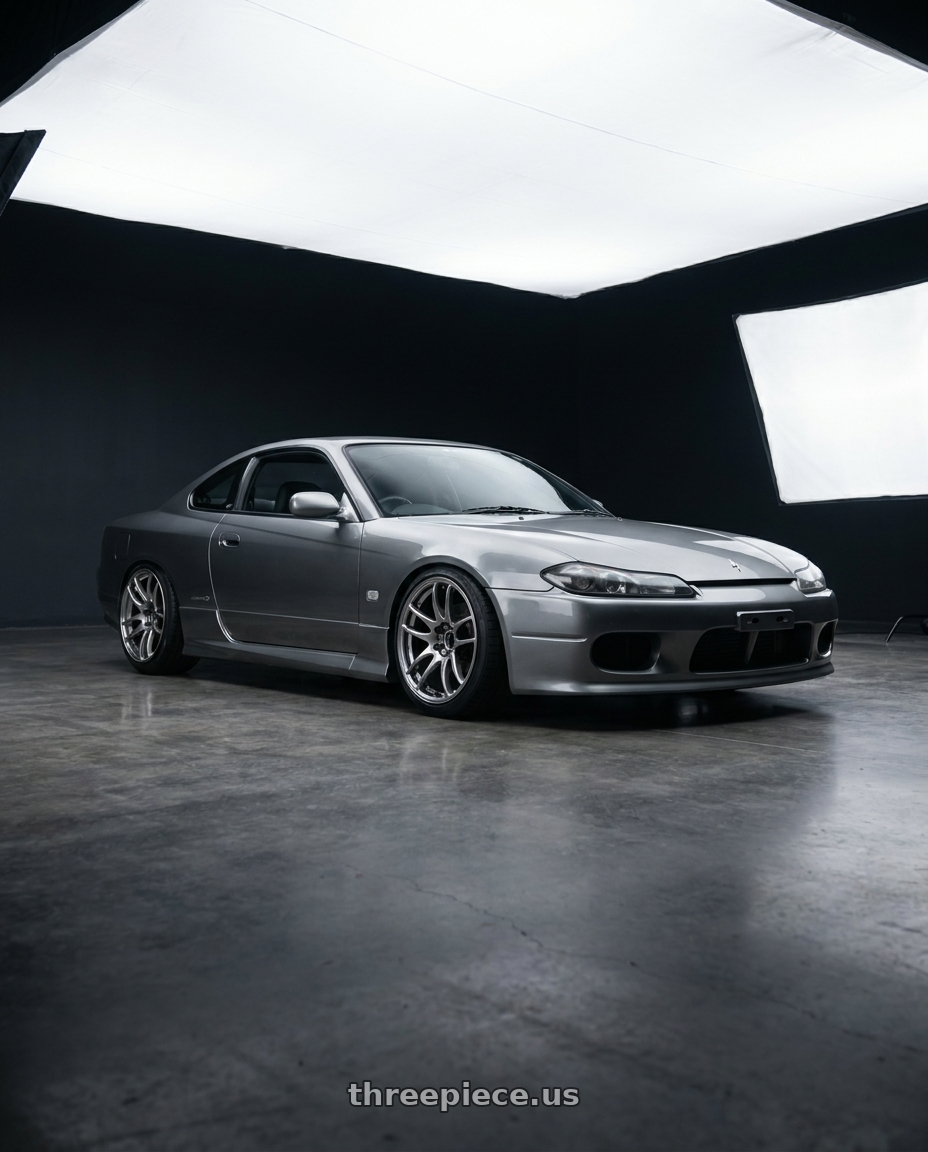2002 Nissan S15 with Work Emotion Cr Kiwami 5x100 18x9.5 +0 Gt Silver wheels