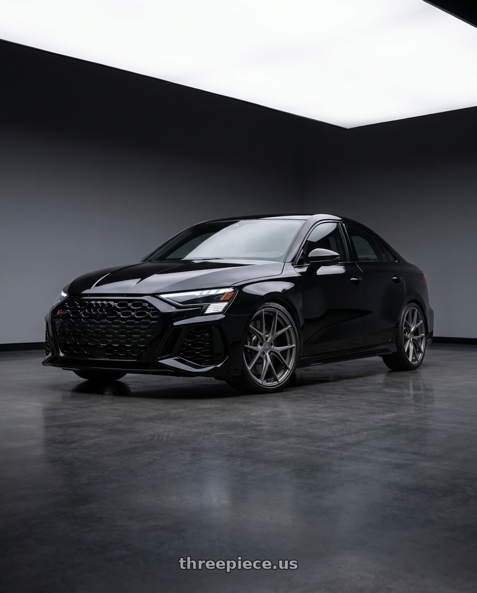 2022 Audi RS3 8Y with Niche 1PC M116 MISANO 5X112 19X9.5 +38 MATTE GUN METAL wheels