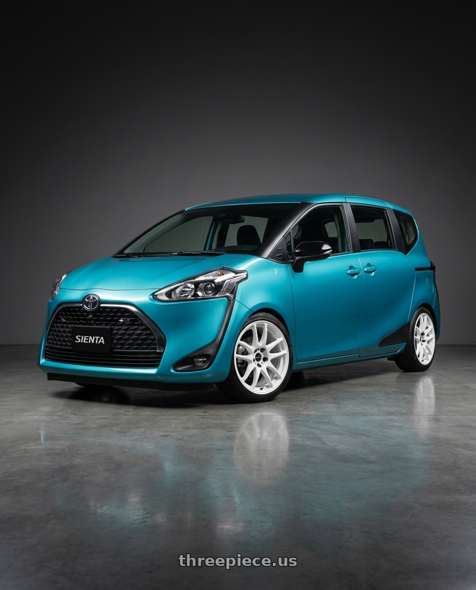 2020 toyota sienta  with Work Emotion Cr Kiwami 4x100 16x5.5 +45 White wheels