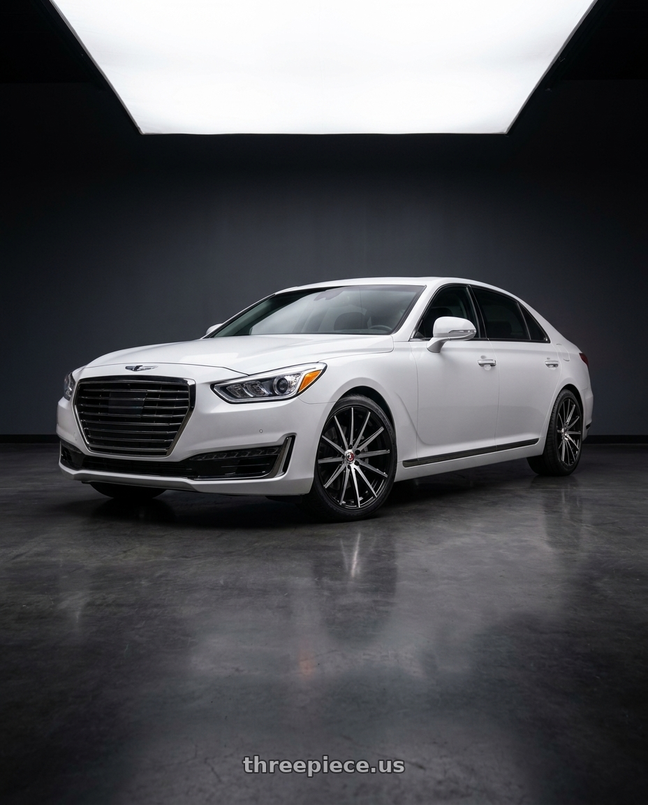 2018 genesis g90 ultimate with Spec-1 SP-69 5x114.3/5x120 20x8.5 +38 Gloss Black & Machined & Undercut wheels
