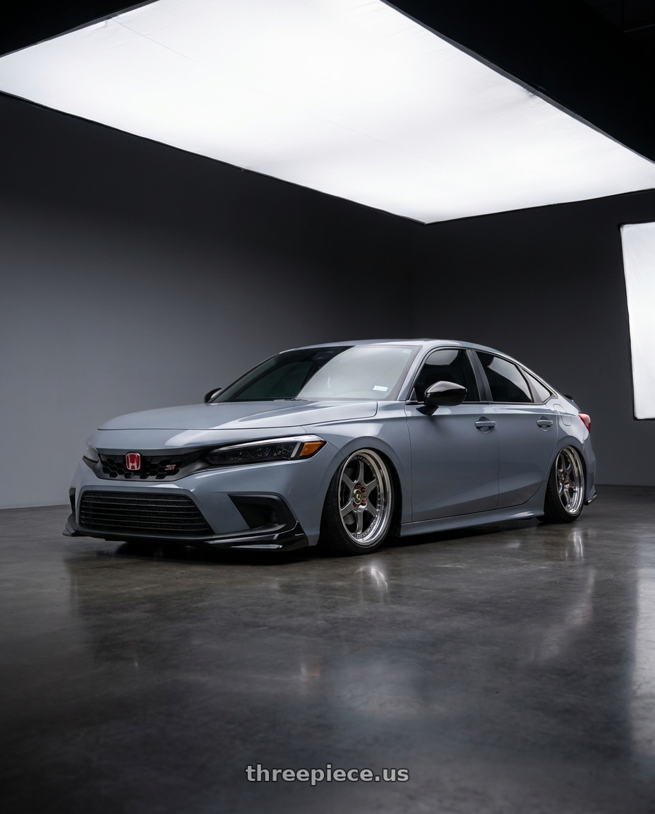 2022 Honda Civic Si with Work Vs-Xv 5x114.3 19x9.5+22 L Disk Brilliant Silver Black wheels