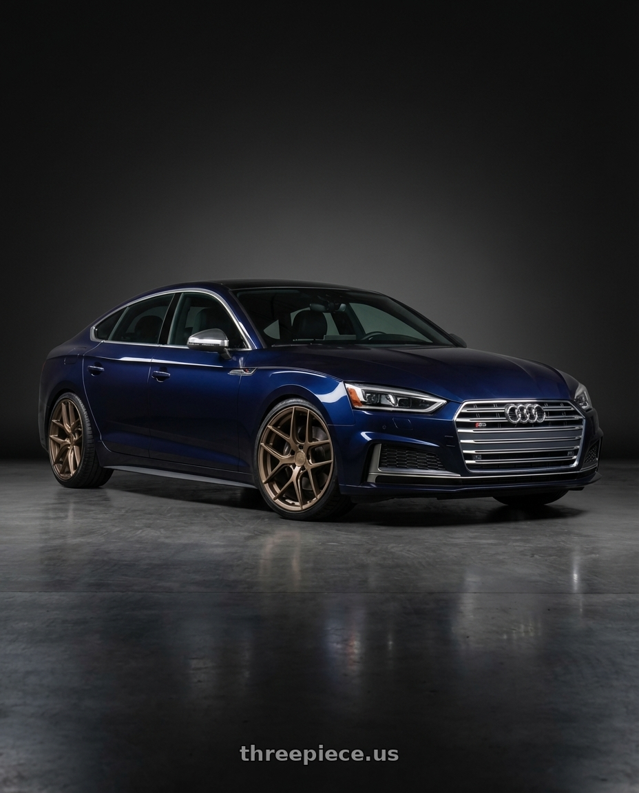 2014 Audi S5 B8 with Aodhan AFF2 5x112 19x8.5+35 Matte Bronze wheels