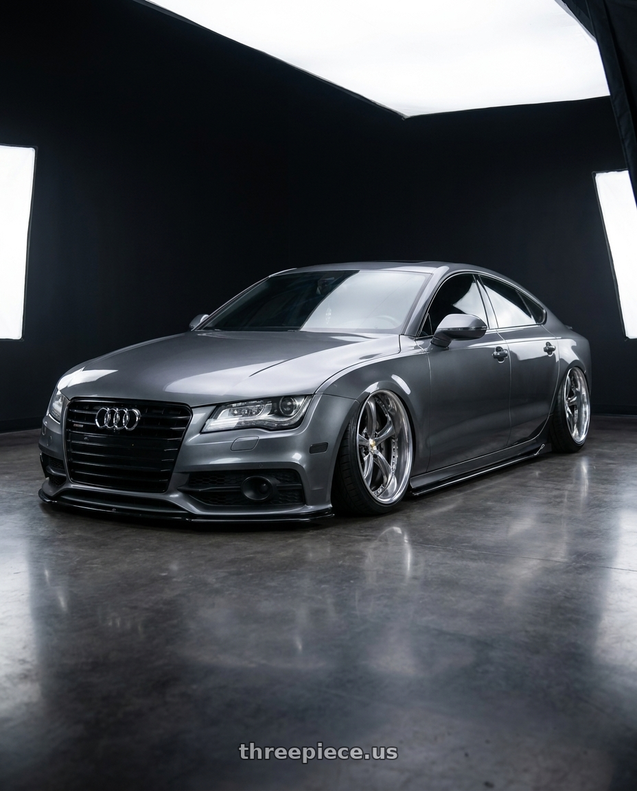 2013 Audi a7 with Work Wheels VS-KF 5x112 20x9.5+34 Brilliant Silver Black A Disk STEP RIM wheels