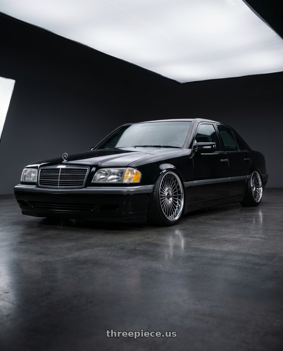 1996 mercedes-benz c280 base black with Work Emitz Black Polish 5x100 19x7.5 +38 wheels