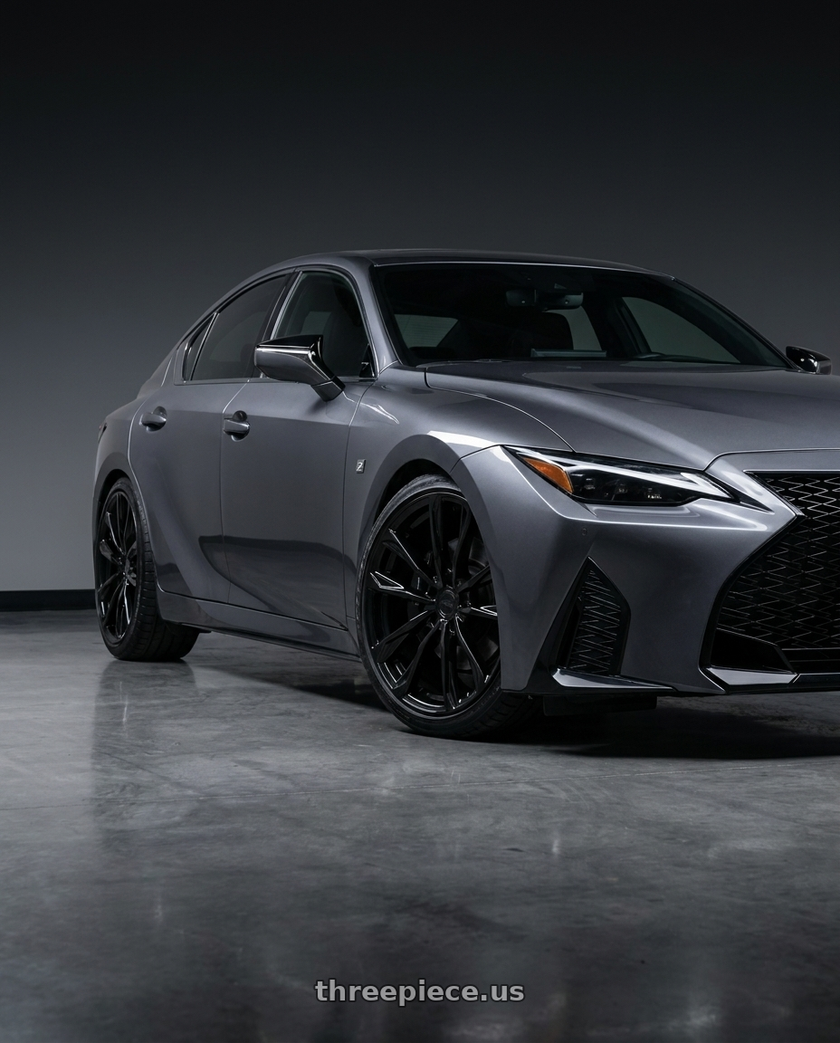 2021 Lexus IS350 F Sport with Avant Garde Wheels M520R 5X114.3 20x9 +32 Gloss Black wheels