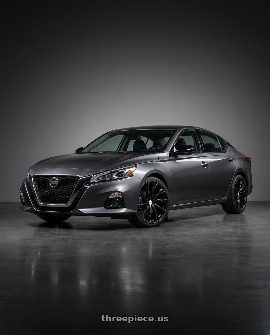 2019 nissan altima sr with RedBourne NOBLE 5X120 20X9.5 +32 DOUBLE BLACK - MATTE BLACK W/ GLOSS BLACK FACE wheels