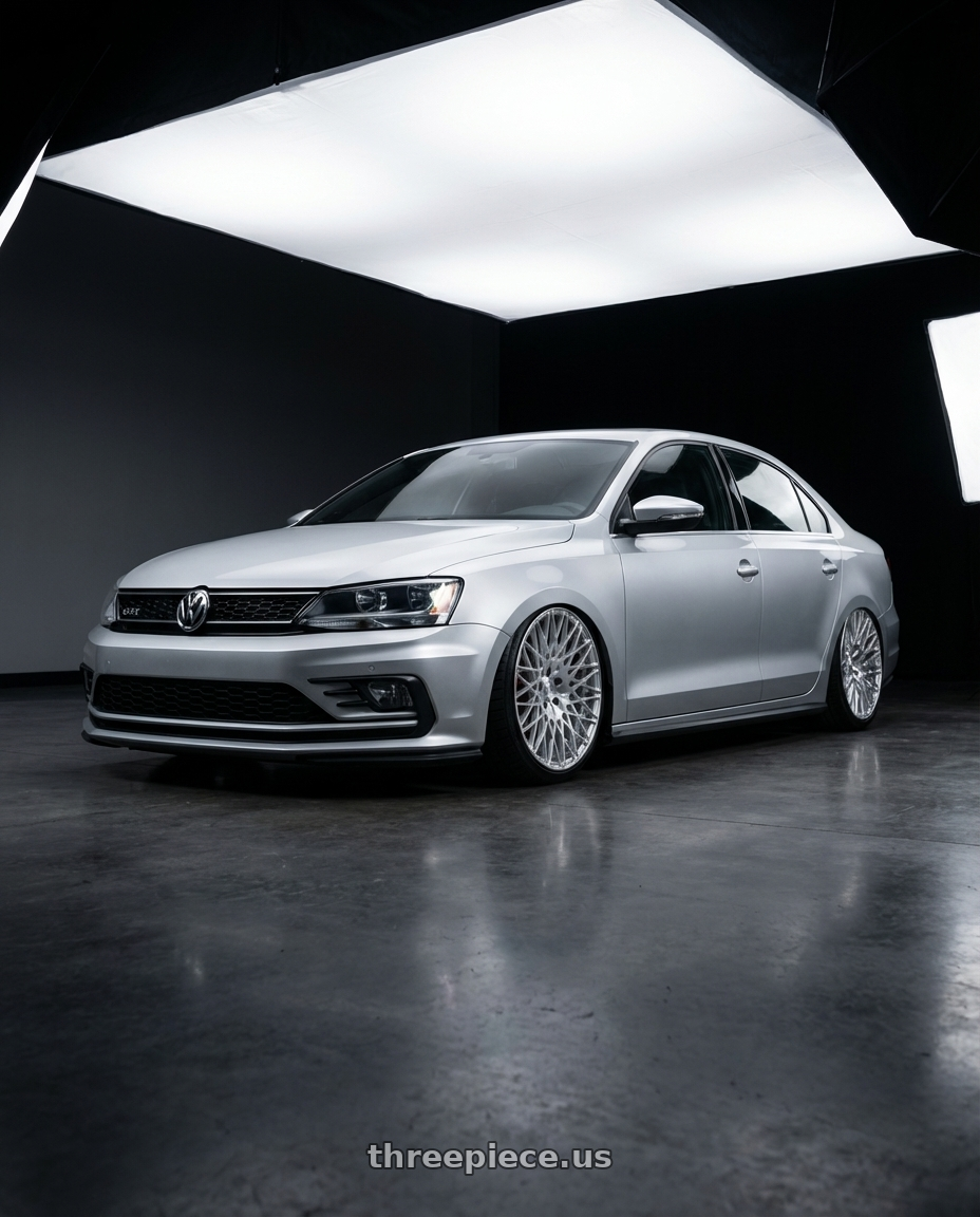 2016 Volkswagen Jetta GLI MK6 with Avant Garde Wheels M540 5X112 18x9 +48 Silver Machined wheels