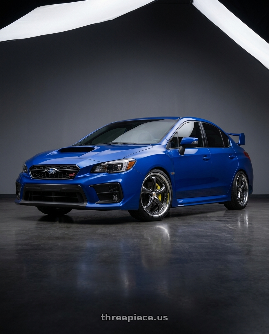2019 SUBARU WRX STI with Work Wheels VS-KF 5x114.3 18x9.5+39 Brilliant Silver Black R Disk FULL REVERSE wheels