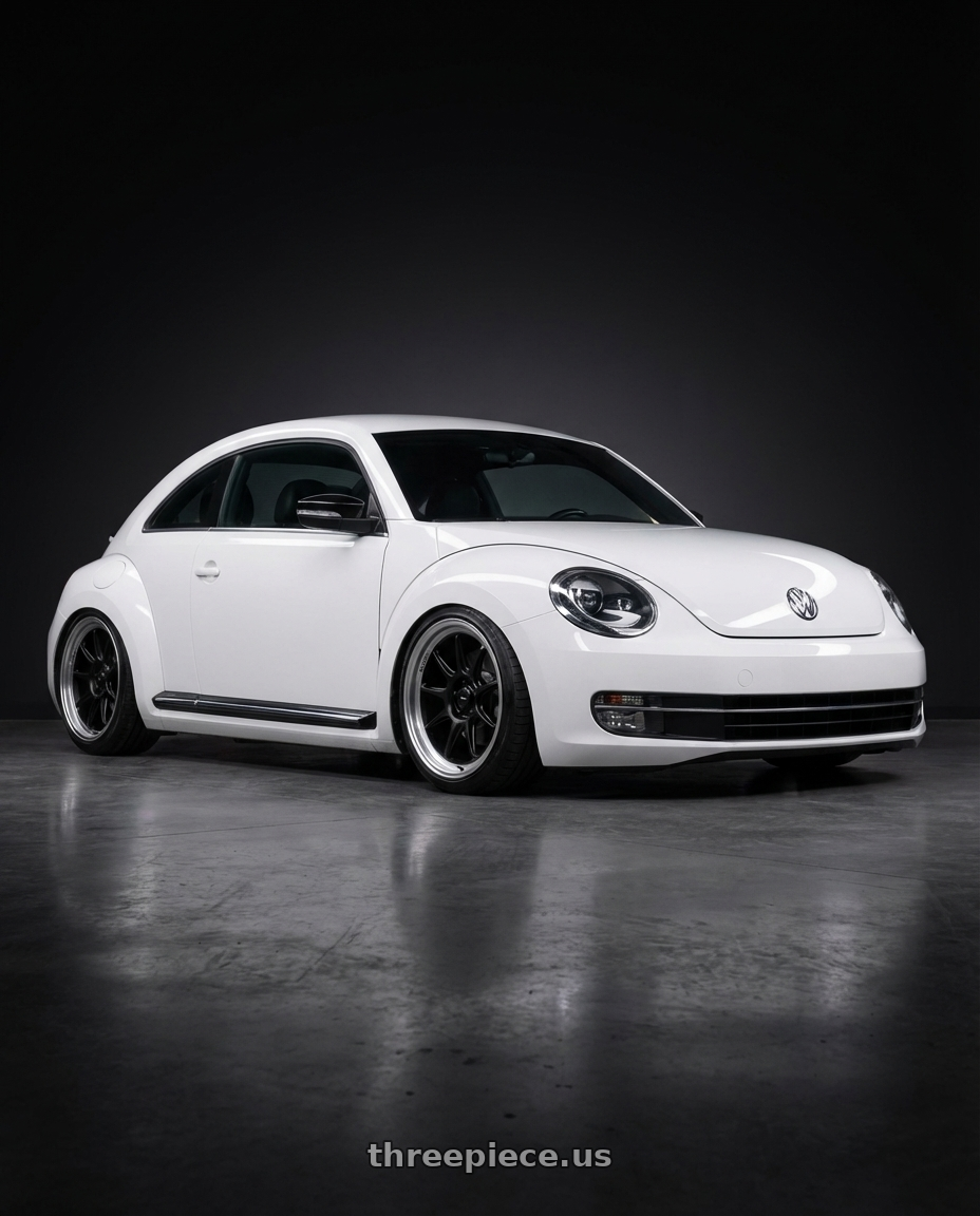 2016 Volkswagen Beetle Turbo with Konig Countergram 5x112 19x11+40 Matte Black / Matte Machined Lip wheels