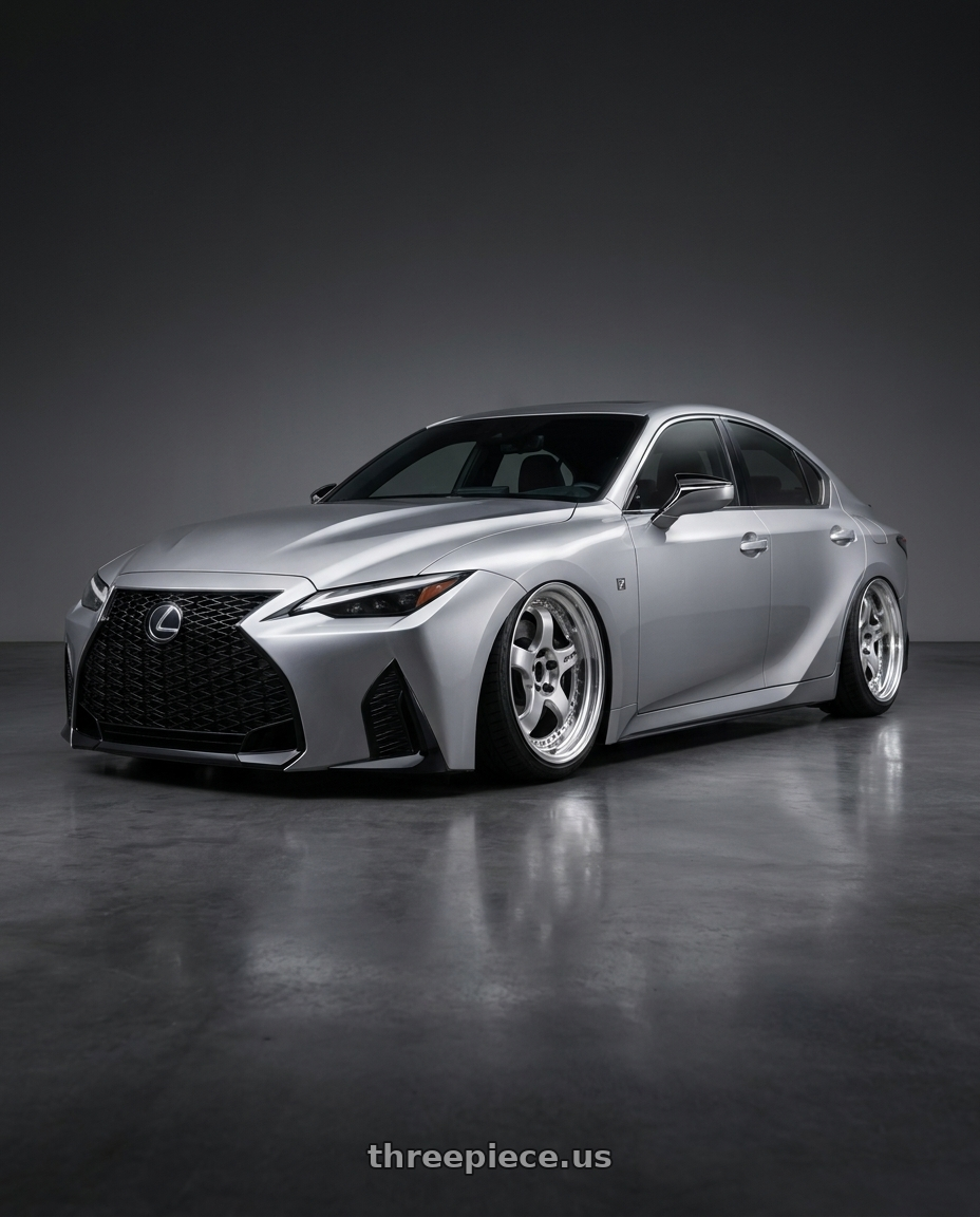 2024 Lexus Is300 Fsport Design Iridium Silver with Work Meister S1 3P 5x114.3 19x9.5+36 O Disk Bright Buff Finish wheels