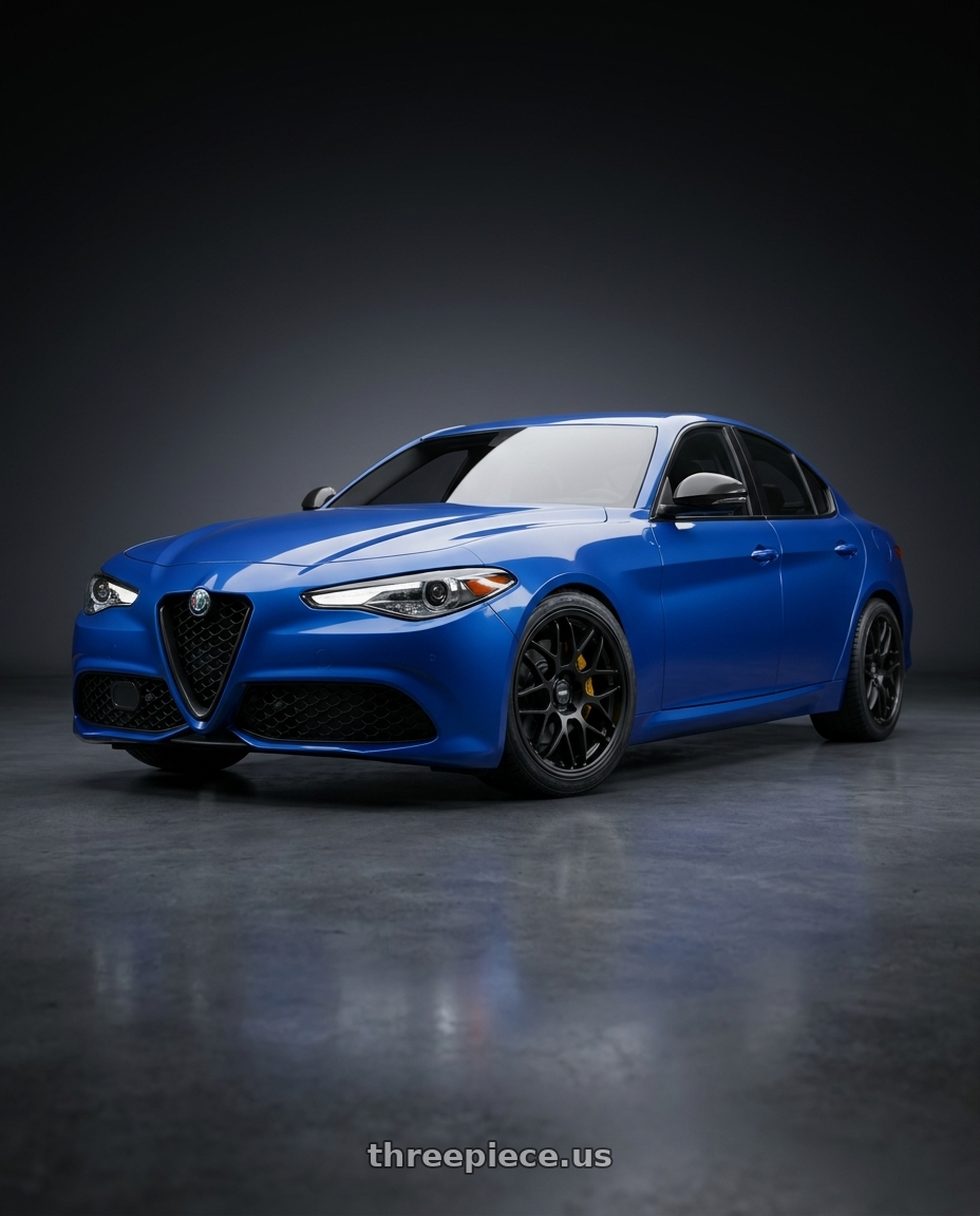 2017 Alfa Romeo Giulia Ti with ESR Wheels APEX SERIES APX01 5x110 19x8.5 +30 Matte Black wheels