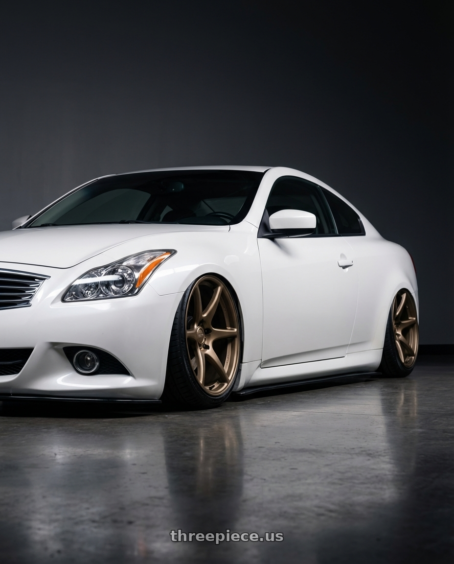 2014 Infiniti G37 Coupe with Kansei K11B Tandem 5x114.3 19x9.5 22 Bronze wheels