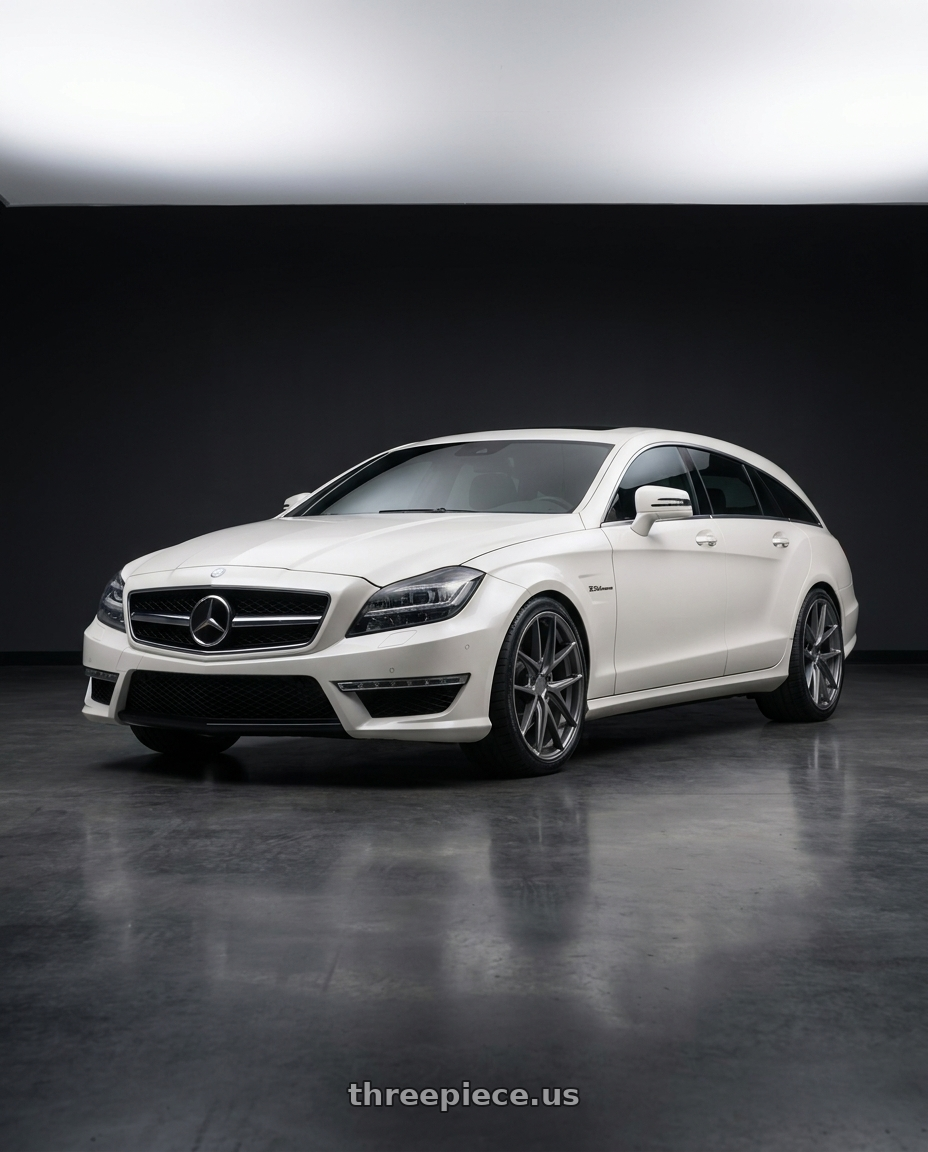 2013 Mercedes Benz X218 White Cls63 Shooting Brake with Niche 1PC M116 MISANO 5X115 18X8 +40 MATTE GUN METAL wheels