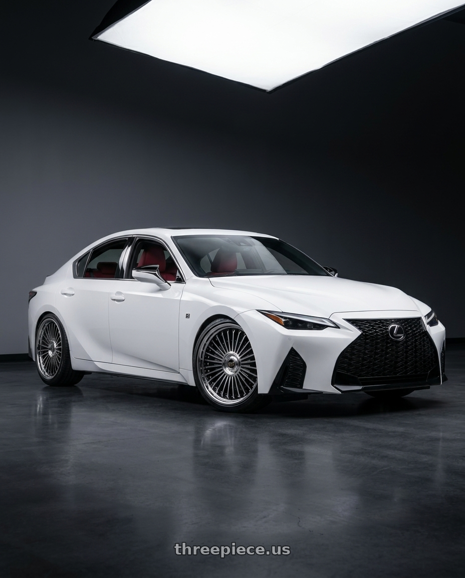 2021 Lexus IS350 with Work Emitz Black Polish 5x114.3 19x7.5 +45 wheels