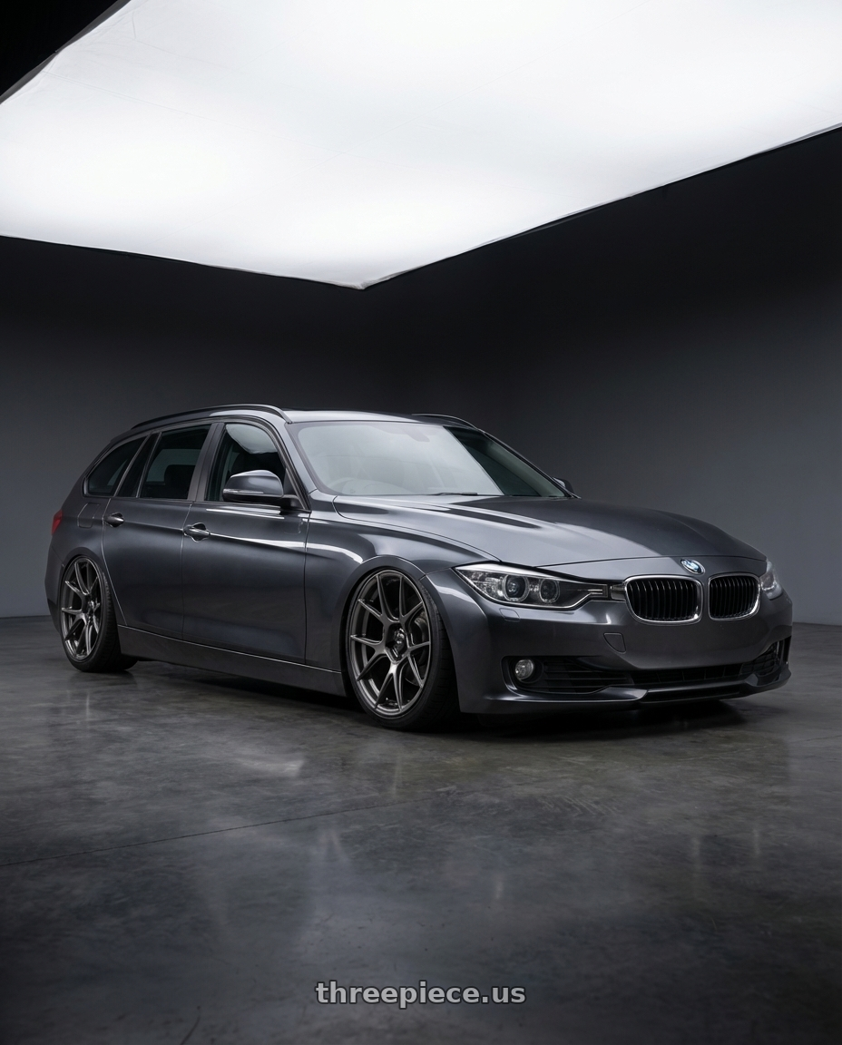 2016 BMW 3 Series F30 with Konig Ampliform 5x120 19x10+28 Dark Metallic Graphite wheels