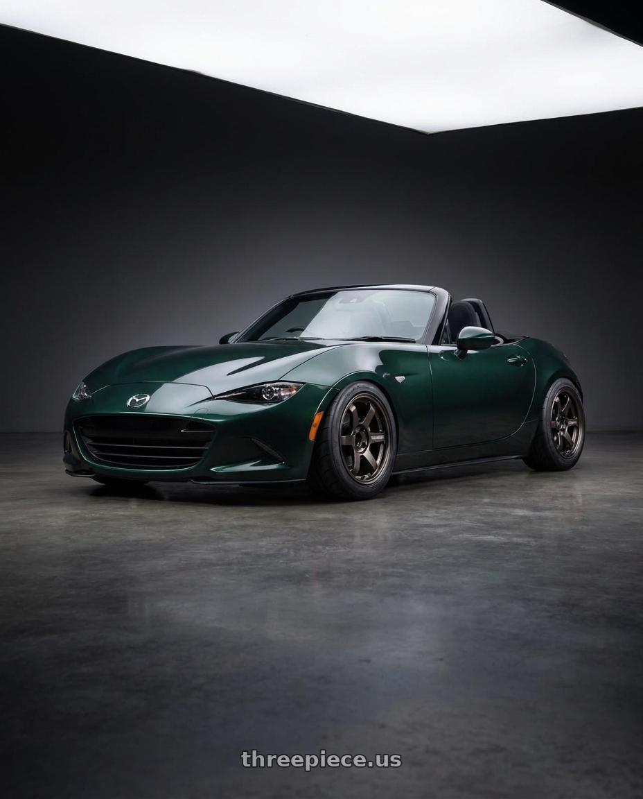 2016 Mazda mx5 racing green with Volk Racing TE37 SONIC 4x100 16x7+25 wheels