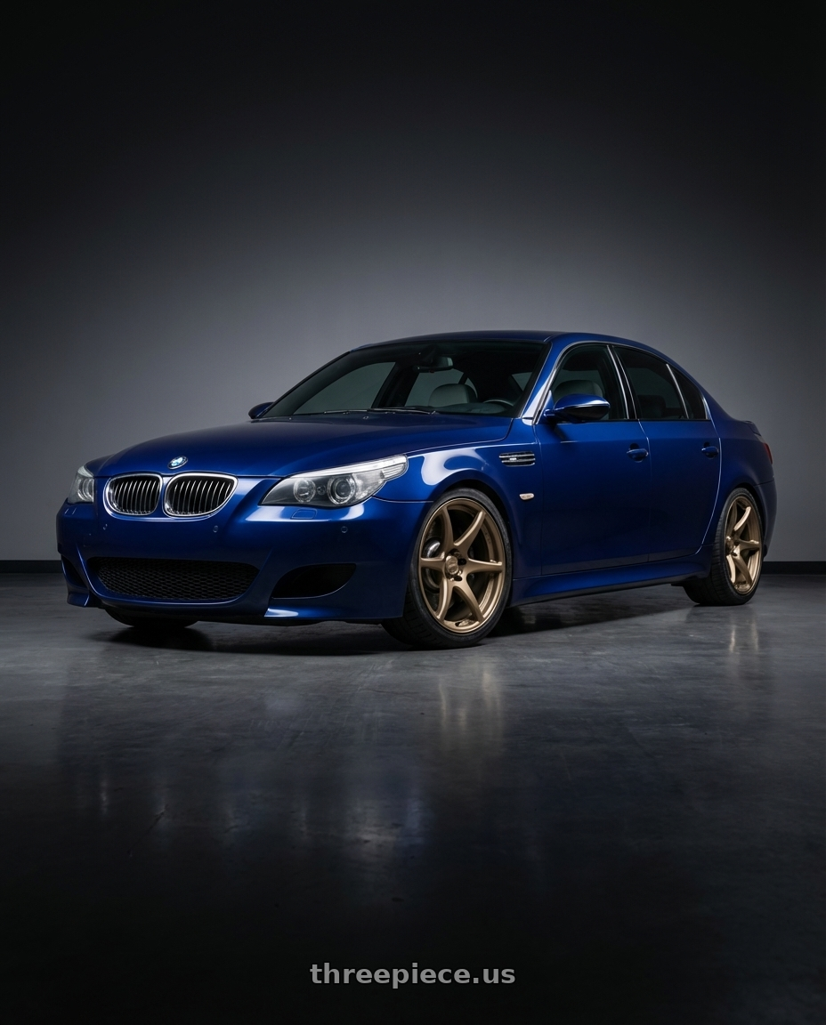 2010 BMW M5 E60 with Kansei K11B Tandem 5X120 19x9.5 22 Bronze wheels