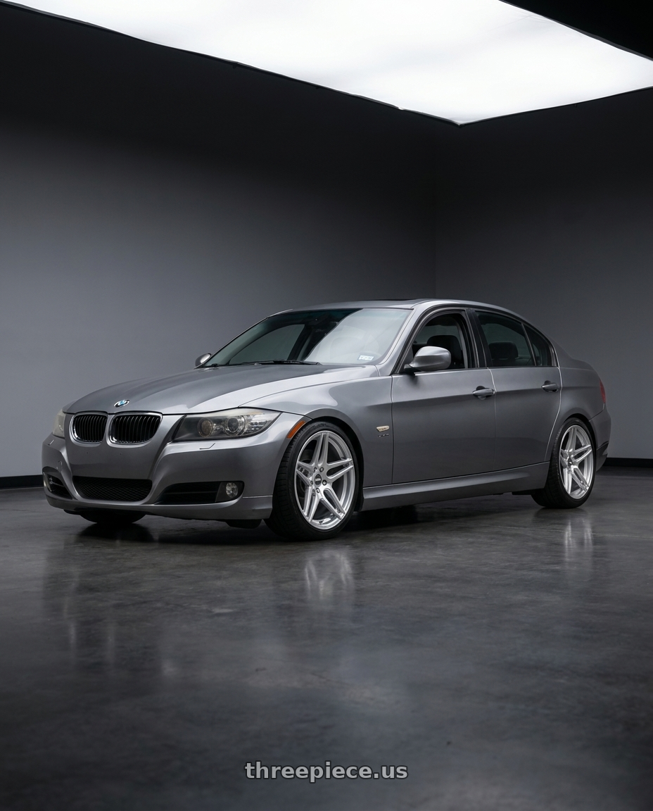 2011 bmw 328xi with ESR Wheels RF15 5x120 18x9.5 +22 Brushed Hyper Silver wheels