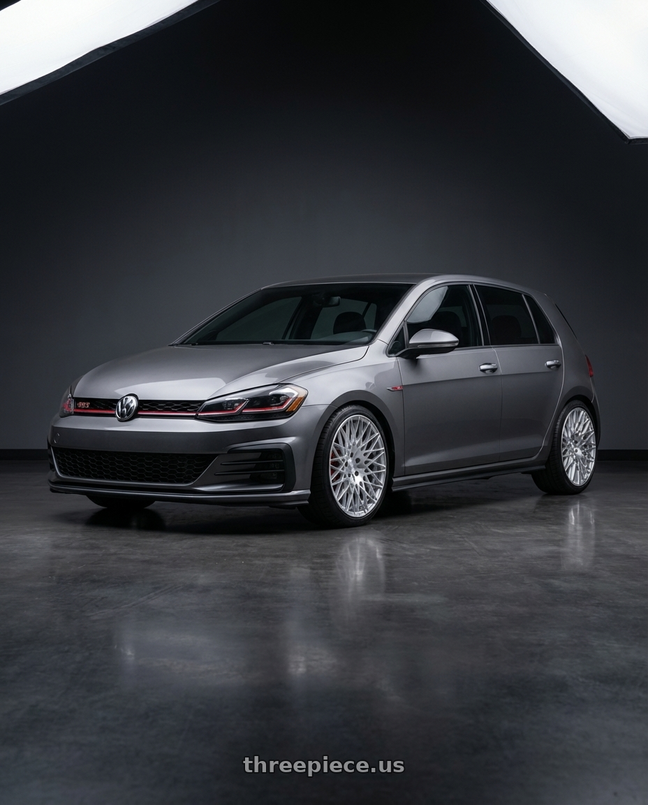 2019 Volkswagen GTI MK7 with Avant Garde Wheels M540 5X112 18x9 +48 Silver Machined wheels