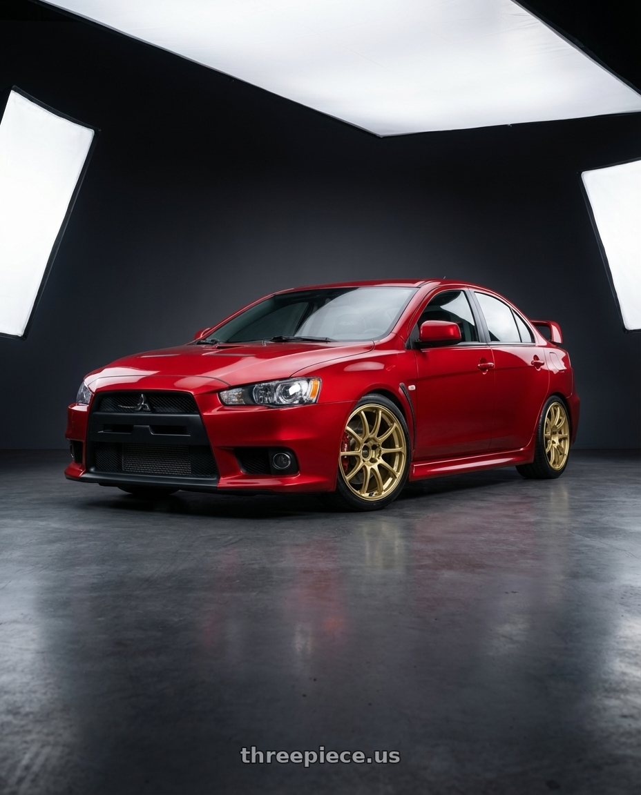 2012 Mitsubishi Lancer Evo X with Advan RCIII 5x114.3 18x7.5+45 Gold wheels