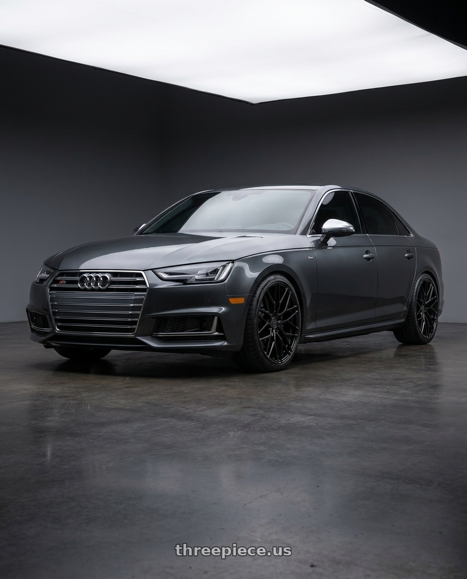 2015 Audi S4 B8.5 with Avant Garde Wheels M520R 5X112 19x8.5 +35 Gloss Black wheels