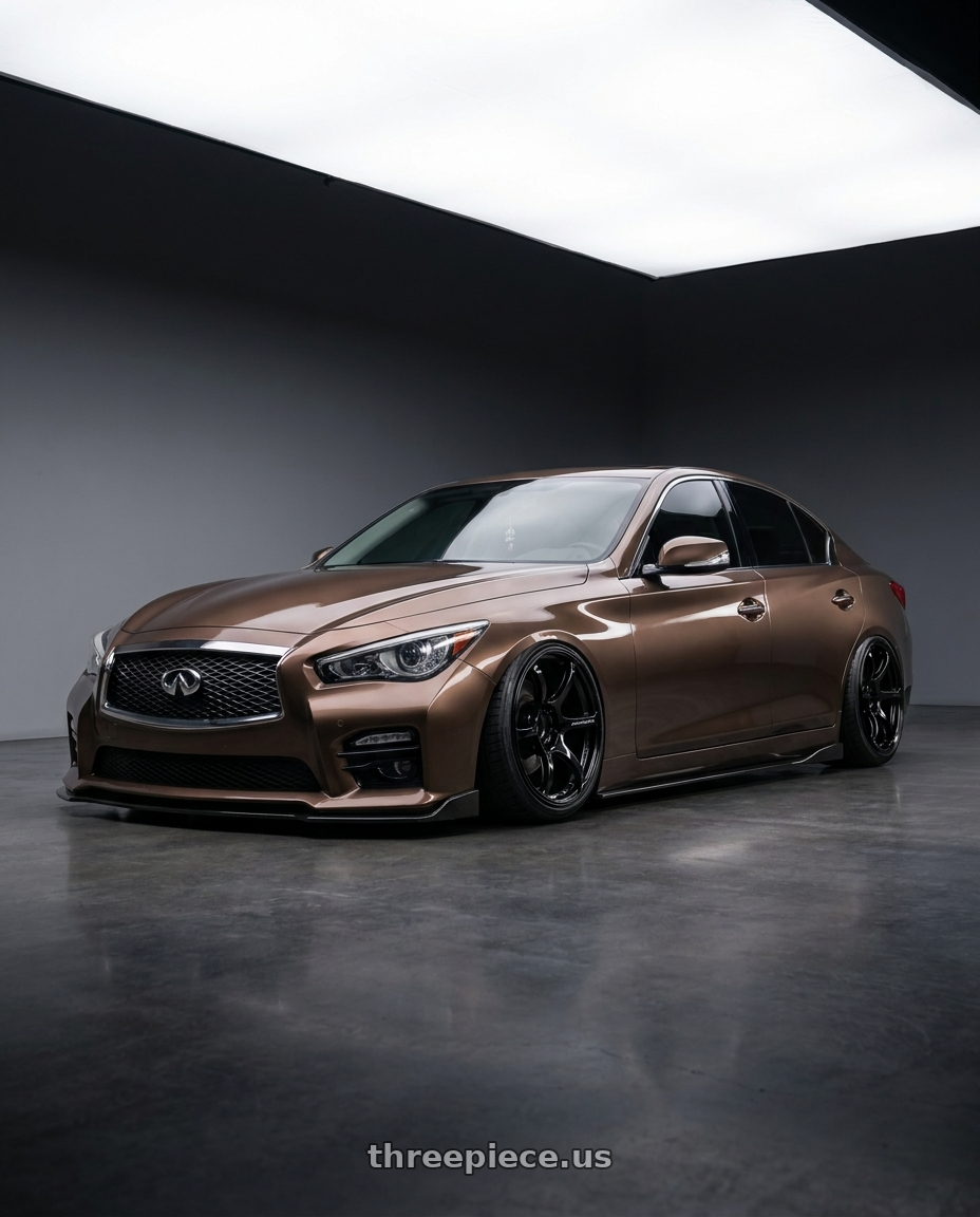 2014 Infiniti Q50 Chest Nut Bronze with Advan RGIII 5x114.3 19x10.5+15 Gloss Black wheels
