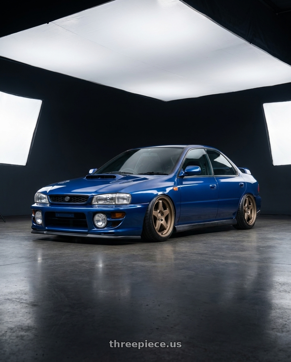1998 Subaru impreza gc8 with Kansei K12B KNP 5X100 17x9 35 Bronze wheels