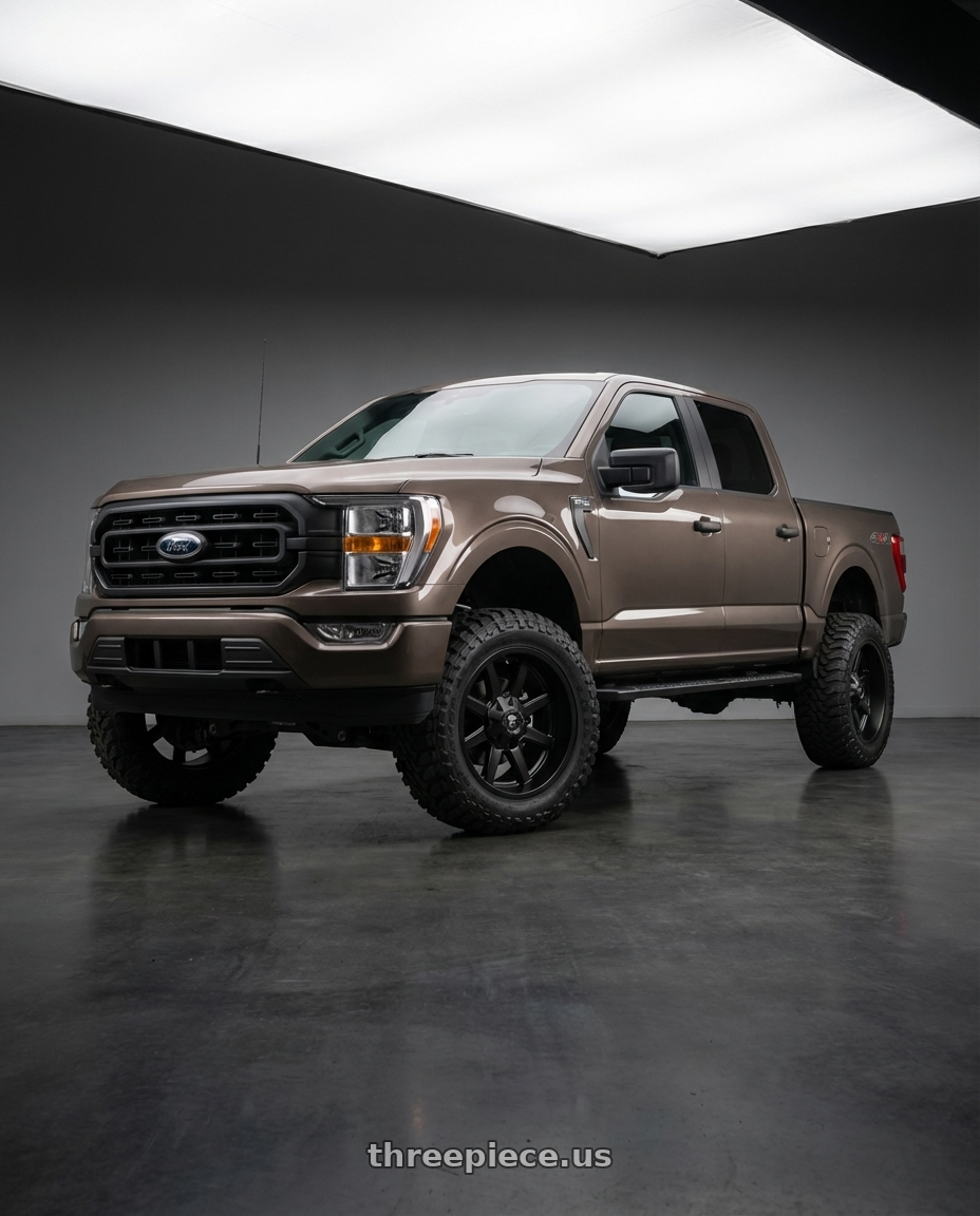 2013 Ford F-150 with Fuel 1PC D436 MAVERICK 6X135/6X139.7 22X9.5 +20 SATIN BLACK wheels