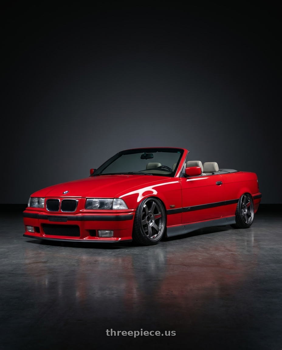 1995 BMW 325ic with Volk Racing TE37 SAGA SL 5x120 18x9 +23 PRESSED GRAPHITE wheels