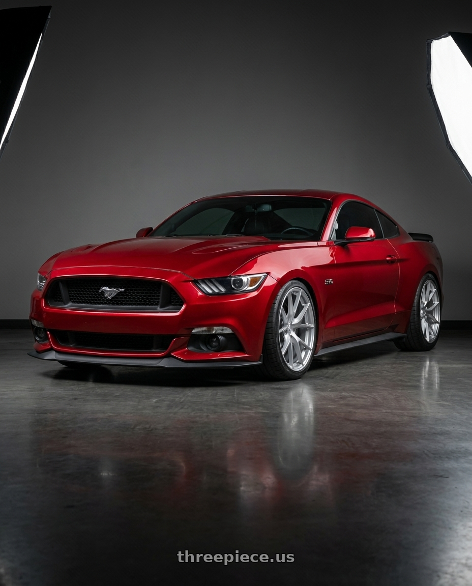 2015 mustang gt with Aodhan AFF7 5x114.3 19x9.5+35 Gloss Silver Machined Face wheels