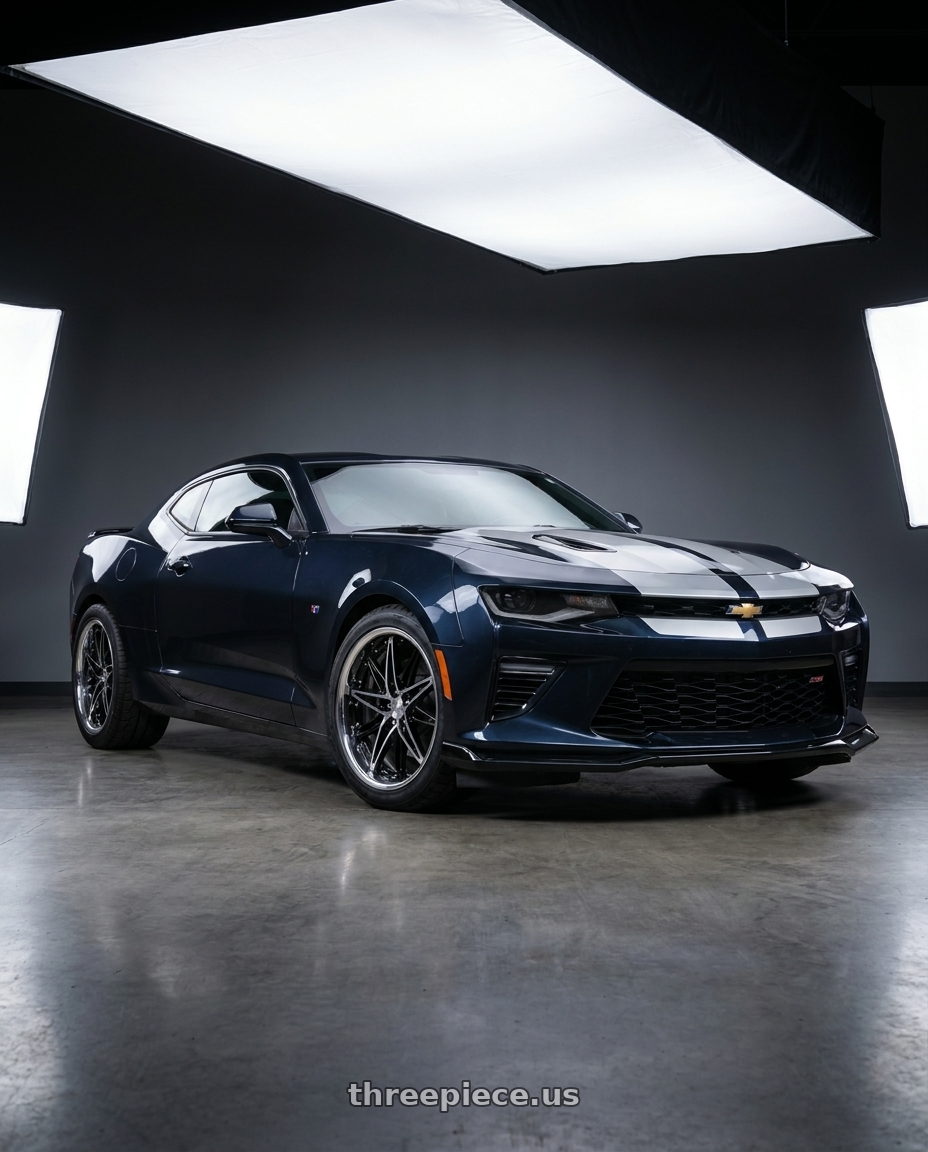 2016 Chevrolet camaro 2ss with Work Schwert Sg1 5x120 20x9.5+30 A Disk Black Cut Clear wheels