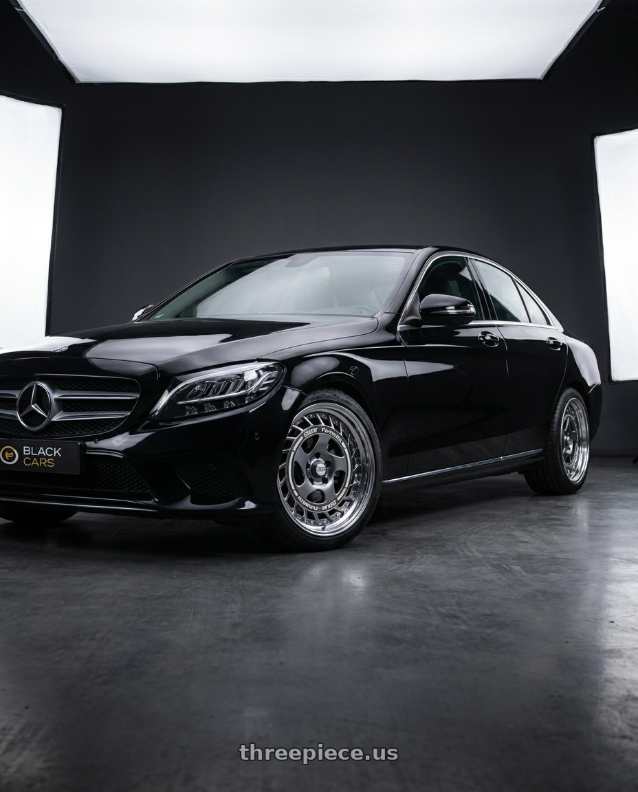 2016 Mercedes-Benz c220d  with FORMULA AERO SPOKE 4x100 16X7.5+38 NR Disk Titan Silver wheels