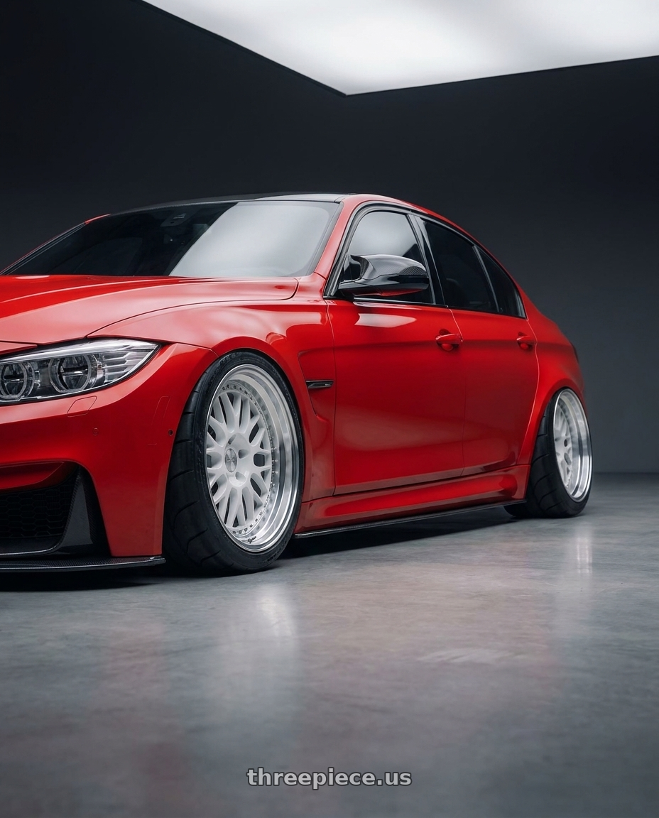2016 bmw m3 with ESR Wheels SR01 5x120 18x8.5 +30 Gloss White Machine Lip wheels