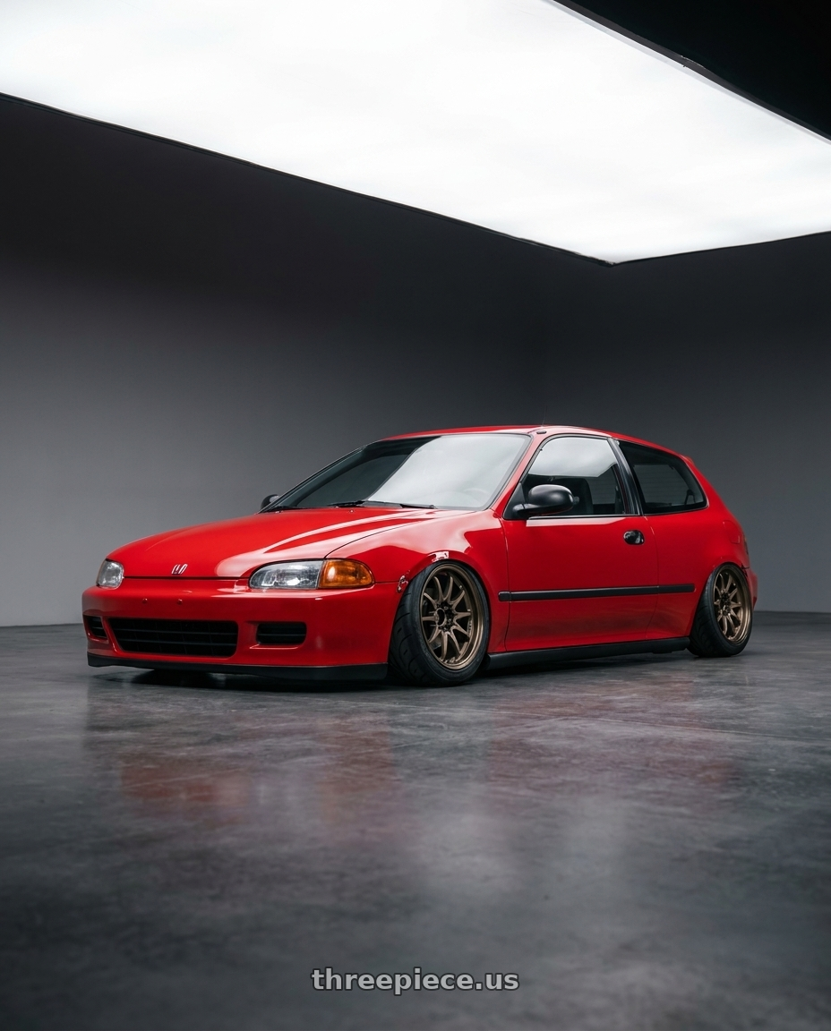 1995 honda eg6 with Volk Racing CE28N 5x114.3 18x8.5 +30 BRONZE wheels
