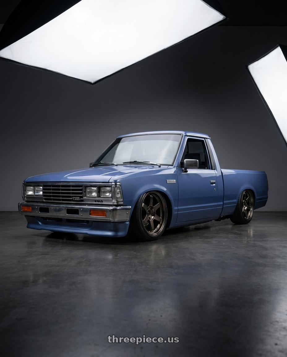 1986 nissan 720 with Volk Racing TE37SL 5x114.3 19x10.5+12 Pressed Double Black wheels