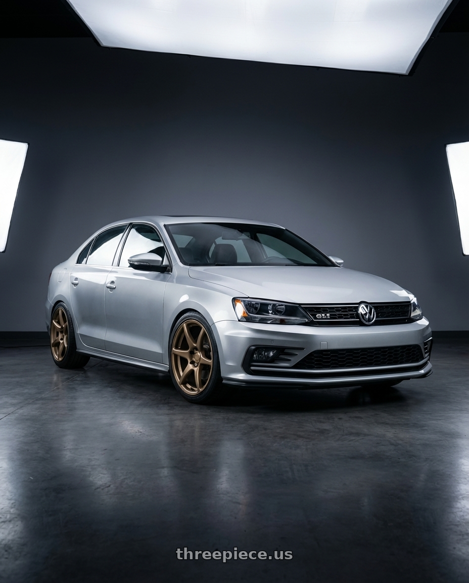 2016 Volkswagen Jetta GLI MK6 with Kansei K11B Tandem 5X112 18x8.5 35 Bronze wheels